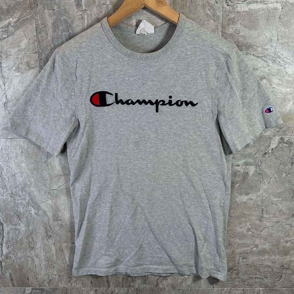 Champion Oxford classic grey t-shirt with embroidered logo Size M Men's